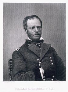 General William Tecumseh Sherman, grabado después de una fotografía de William Wellstood de Mathew B. Brady